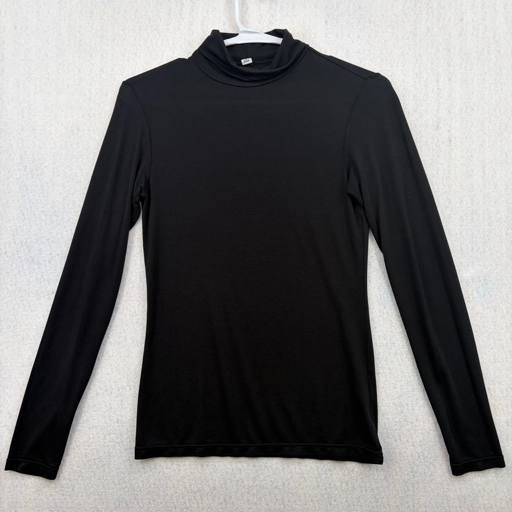Uniqlo Heattech Turtleneck Long Sleeve Top Black XS 271-147325 Base Layer